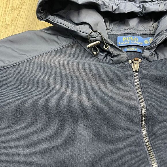 Polo Ralph Lauren Jacket Mens 2XL Blue Estate Rib Full Zip Hooded Pony - Picture 3 of 16